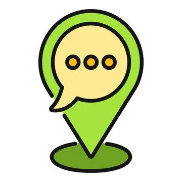 Location pin icon with speech bubble chat Stock Illustration
