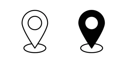 Location pin icon symbol. Flat Vector illustration Stock Illustration