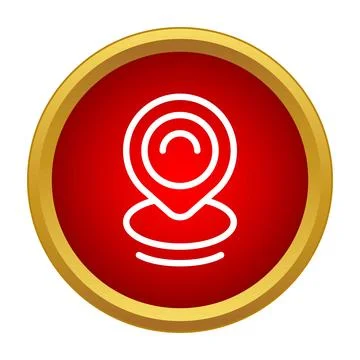 Location pin icon tracking current position on map Stock Illustration