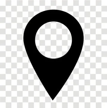 Location pin icon on transparent. map marker sign. flat style. map point symb Stock Illustration