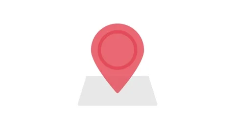 Location pin icon on a white background, symbolizing a specific geographic .. Stock Footage 332905154