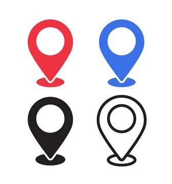 Location Pin Icons Stock Illustration
