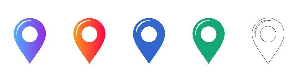Location Pin Icons for Maps and Navigation Illustrazione stock