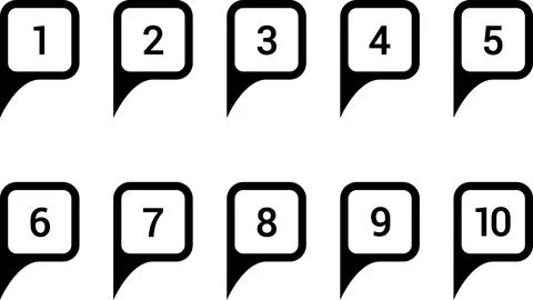 Location pin icons with number. Map marker symbol set with 1 to 31 Stock Illustration