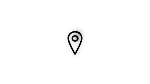 Location Pin Line Icon Animation Loop White Background Stock Footage 337927259