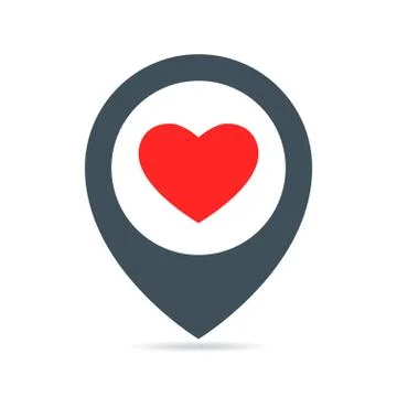 Location Pin of Love. Isolated Vector Illustration Stock Illustration