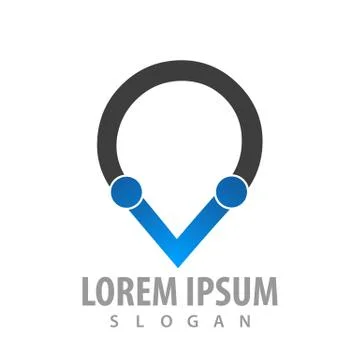 Location Pin Map Geo Navigation logo concept design. Symbol graphic template  Stock Illustration