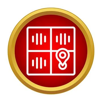 Location pin on a map grid vector icon Illustrazione stock