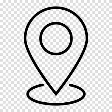 Location pin map icon. Flat design. Vector illustration sign on a transparent Stock Illustration