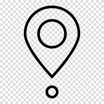 Location pin map icon. Flat design. Vector illustration sign on a transparent Stock Illustration