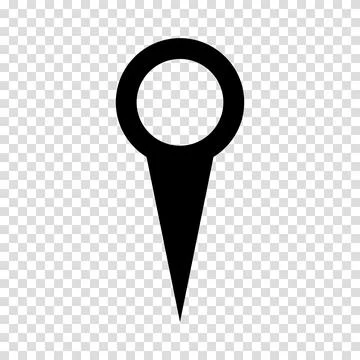 Location pin map icon. Flat design. Vector illustration sign on a transparent Stock Illustration