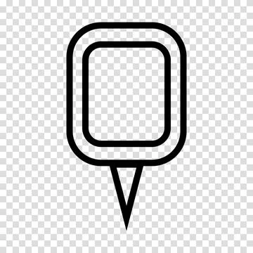 Location pin map icon. Flat design. Vector illustration sign on a transparent Stock Illustration