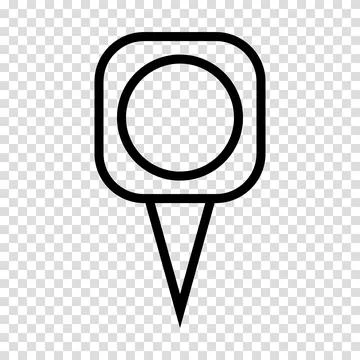 Location pin map icon. Flat design. Vector illustration sign on a transparent Stock Illustration