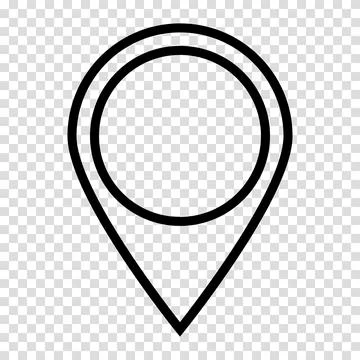 Location pin map icon. Flat design. Vector illustration sign on a transparent Stock Illustration