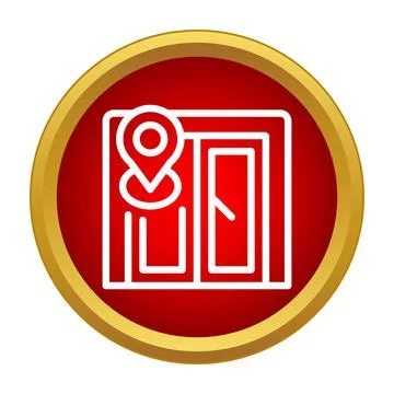 Location pin on map icon showing navigation direction Stock Illustration