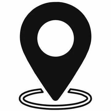 Location Pin Map Marker Icon with Shadow Stock Illustration