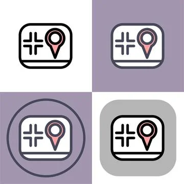 Location Pin on Map- Navigation GPS Direction Icon Set イラスト素材