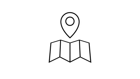 Location pin map outline icon animation on white background and green screen. Video stock 322527060