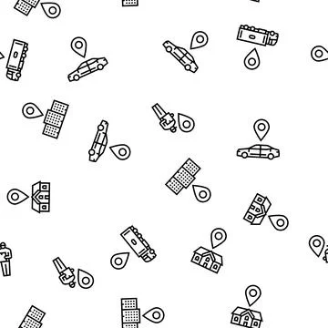 Location pin map point seamless pattern vector Stock Illustration