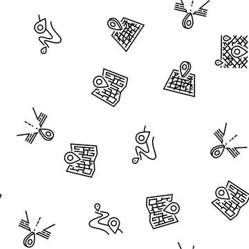 Location pin map point seamless pattern vector Illustrazione stock