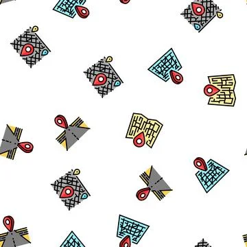 Location pin map point seamless pattern vector Stock Illustration