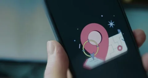 Location pin on map, presentation Video stock 313497669