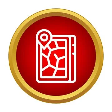 Location pin marking position on a digital map Stock Illustration