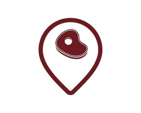Location pin with meat inside Stock-Illustration