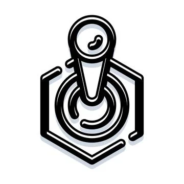 Location pin navigating hexagon map icon symbol Ilustración de archivo