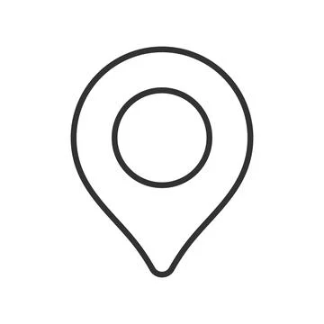 Location pin navigation map icon in line design. location pin navigation map Stock Illustration