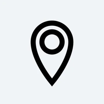 Location pin outline icon. Vector isolated location or GPS navigation or posi Ilustração Stock