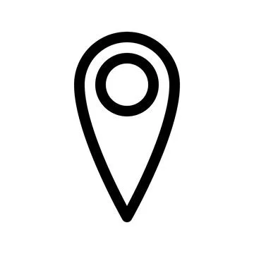 Location pin outline icon. Vector graphics Stock Illustration