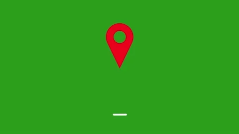 Location Pin pointer on Map animated cartoon on Green screen background. Stock Footage 233059466