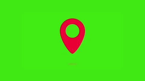 Location Pin pointer on Map animated cartoon on Green screen background. 4K Stock Footage 234412525