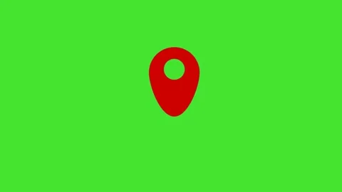Location Pin pointer on Map animated cartoon isolated on Green Screen 스톡 동영상 345927966