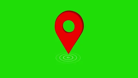 Location Pin Pointer with radio waves on Transparent Background, Animated 3d Loc Stock Footage 306084761