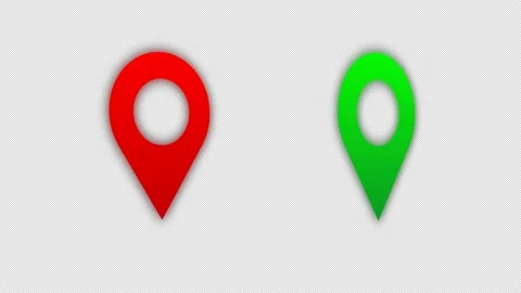 Location Pin pointer rotation animation RED and GREEN Stock Footage 230689218