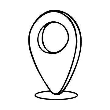 Location pin pointer vector doodle illustration isolated on white 스톡 일러스트