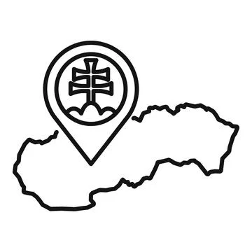 Location pin pointing on a map of slovakia Stock Illustration