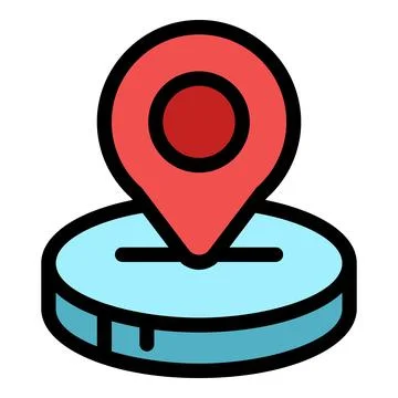Location pin pointing place on map icon showing destination 스톡 일러스트