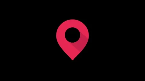 Location Pin. The red pin moves up and down. to pinpoint a location on the ma Stock-Footage 240595780