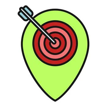 Location pin representing target goal achieving accuracy concept Stock Illustration
