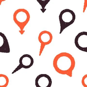 Location Pin Seamless Pattern. Vector seamless dithering pixel style pattern Stock Illustration