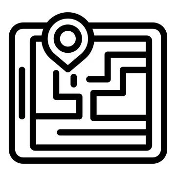 Location pin showing current position on digital map Stock Illustration