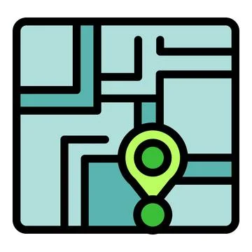 Location pin showing current position on digital map Stock Illustration