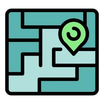 Location pin showing current position on digital map Stock Illustration