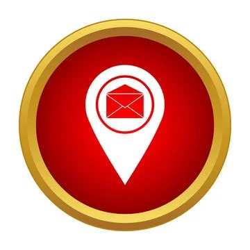 Location pin showing email message communication icon Stock Illustration