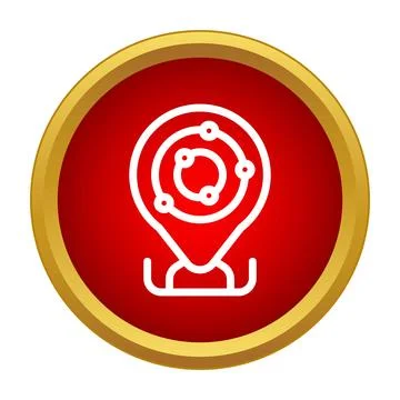Location pin showing network radar signal tracking Illustrazione stock
