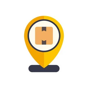 Location pin showing package parcel delivery tracking イラスト素材