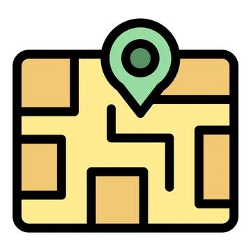 Location pin showing position on digital city map Stock Illustration